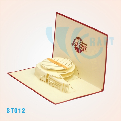 Los Angeles Lakers Stadium Pop Up Card