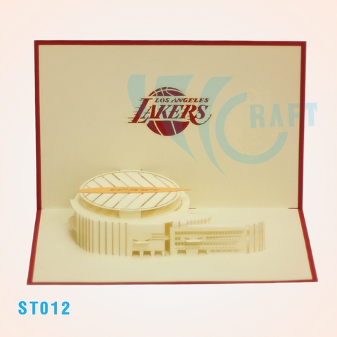 Los Angeles Lakers Stadium Pop Up Card