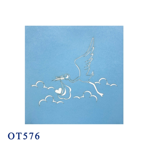 Stork & Rainbow Pop-Up Card