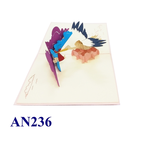 Stork And Baby Pop Up Card