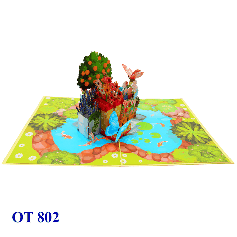 Summer Garden Flowers Pop Up Card