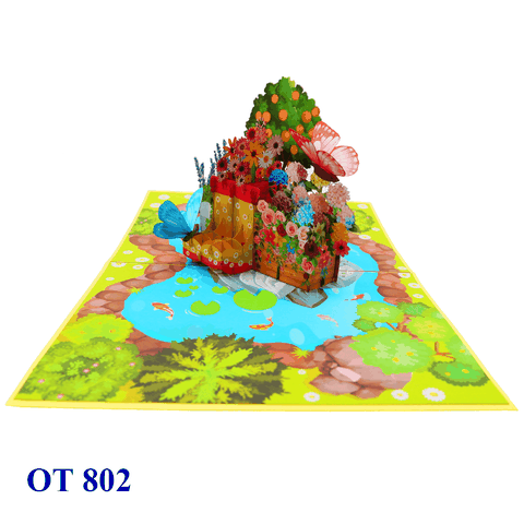 Summer Garden Flowers Pop Up Card