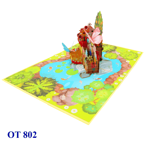 Summer Garden Flowers Pop Up Card