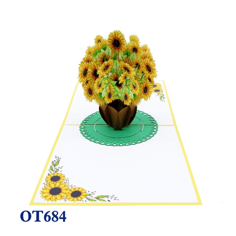 Sunflowers Vase Pop Up Card