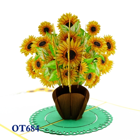 Sunflowers Vase Pop Up Card