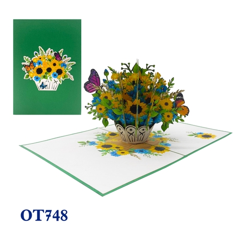 Sunflowers Basket Pop Up Card
