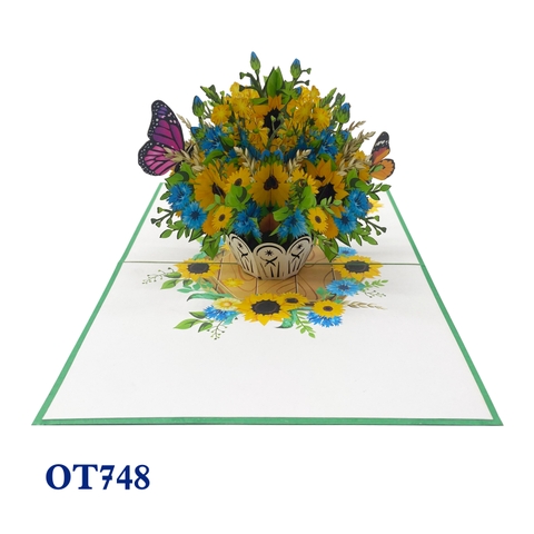Sunflowers Basket Pop Up Card