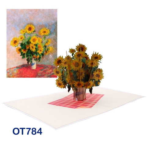Bouquet Of Sunflowers Claude Monet Pop Up Card
