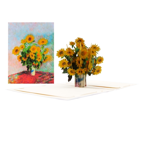 Bouquet Of Sunflowers Claude Monet Pop Up Card