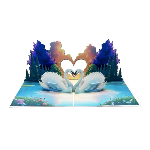 Swan Love Pop-up Card