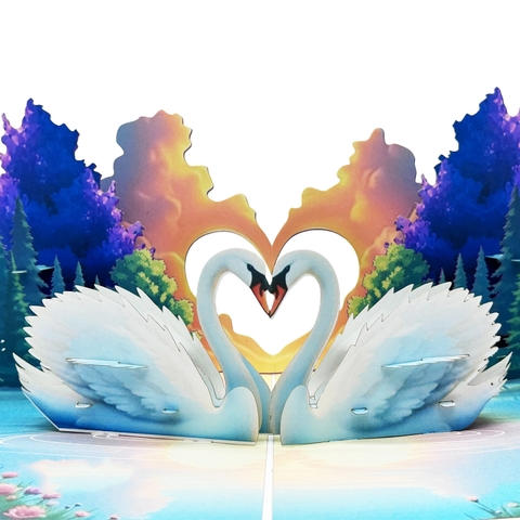 Swan Love Pop-up Card