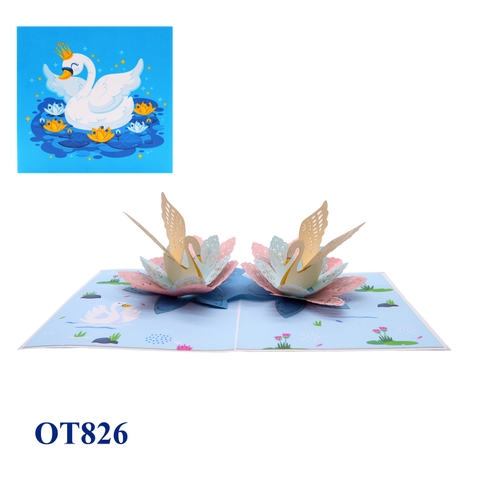 Swans Pop Up Card