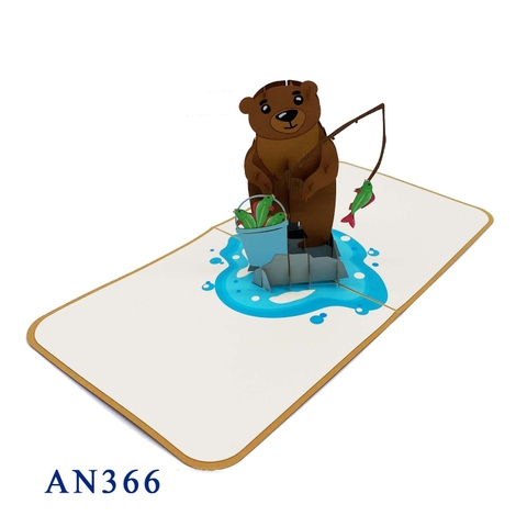 Teddy Bear Fishing Pop Up Card