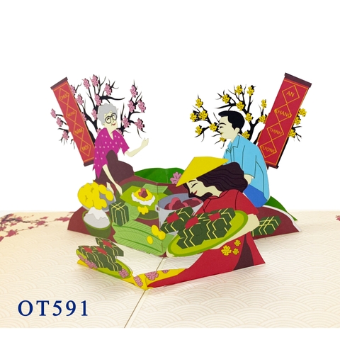 Tet Lunar New Year Pop Up Card