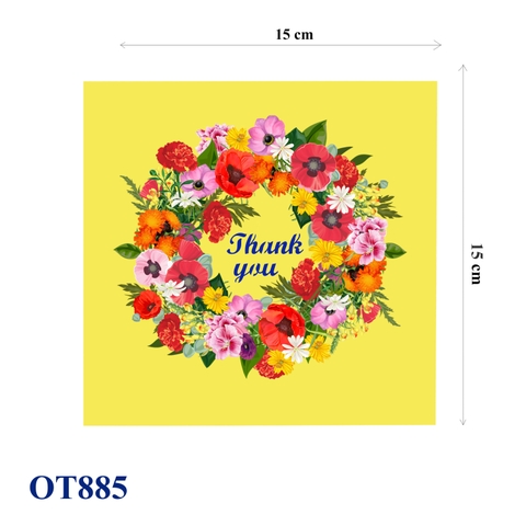 Thank You Flowers Wreath Pop Up Card