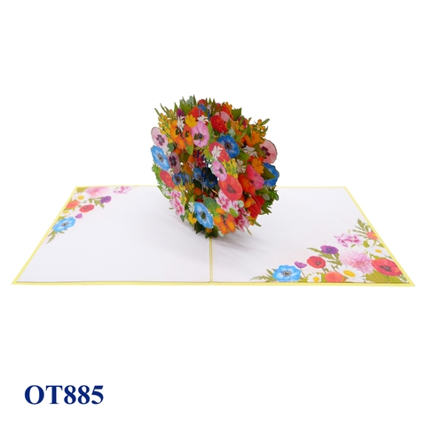 Thank You Flowers Wreath Pop Up Card