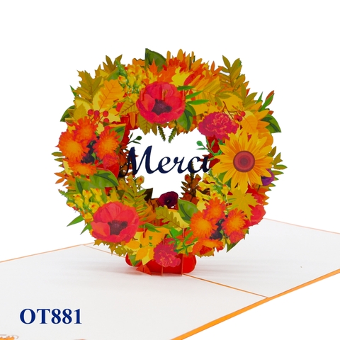 Thanksgiving Flowers Pop Up Card