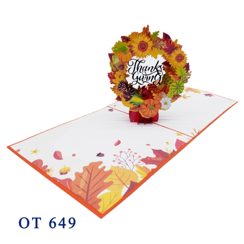 Thanksgiving Wreath Pop Up Card