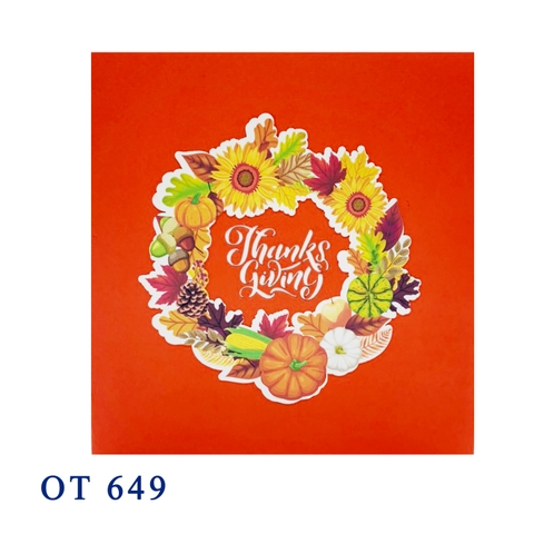 Thanksgiving Wreath Pop Up Card