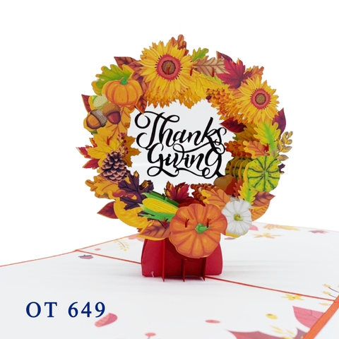 Thanksgiving Wreath Pop Up Card