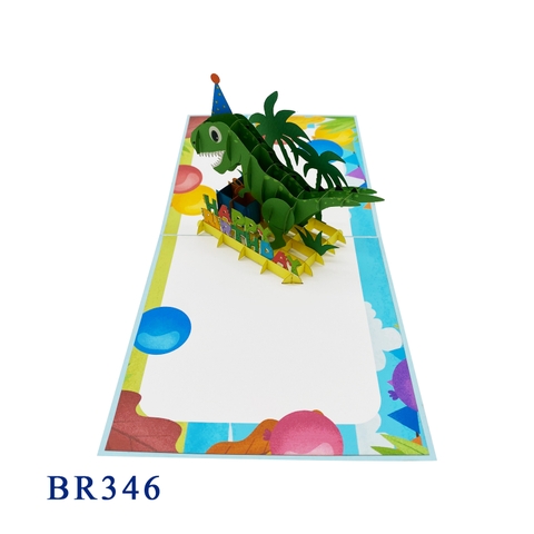 T-rex Dinosaur Birthday Pop Up Card