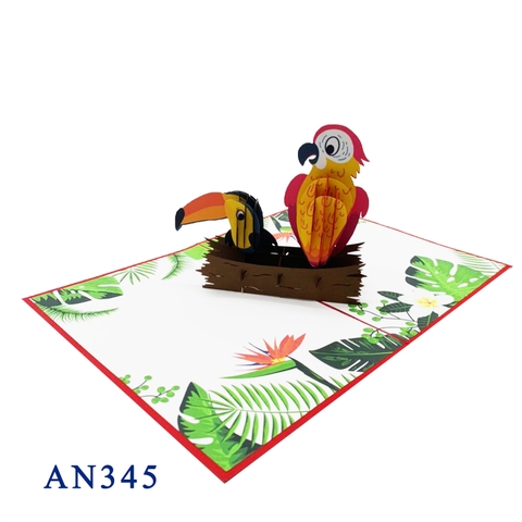 Tropical Bird Pop Up Card