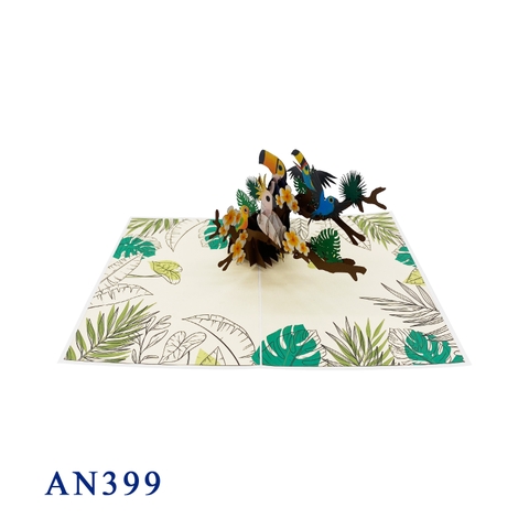 Tropical Birds Pop Up Card