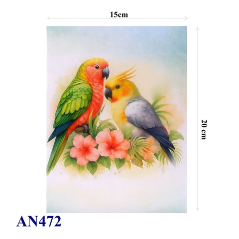 Tropical Lovebirds Pop-up Card – 3D Handmade Greeting Card