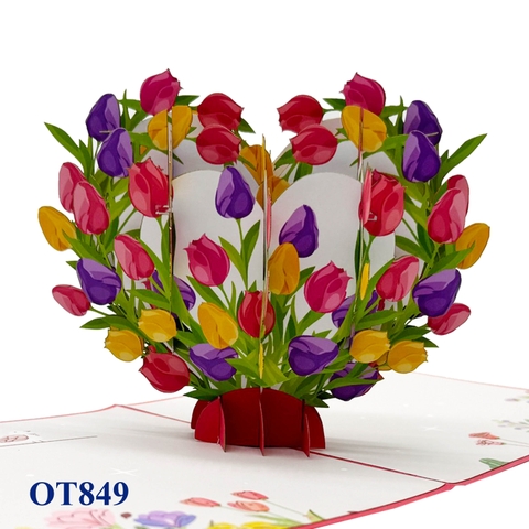 Tulip Heart Pop Up Card