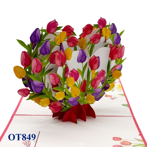 Tulip Heart Pop Up Card