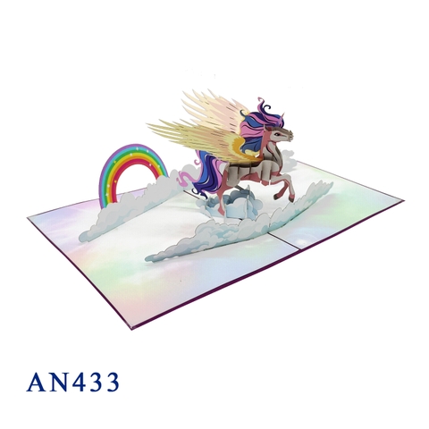 Unicorn Rainbow Pop Up Card