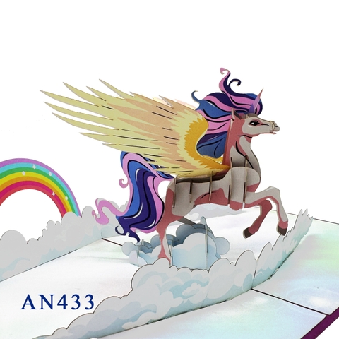 Unicorn Rainbow Pop Up Card