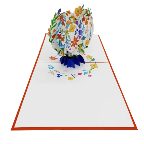 Green Heart Flowers Pop Up Card