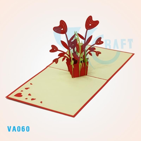 Heart Flowers Pop Up Card