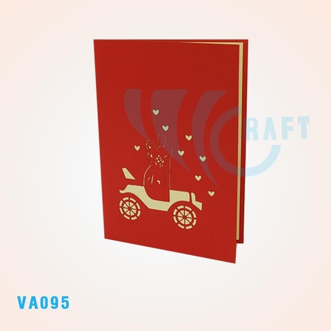 Just Marriage Couple's Car Pop Up Card