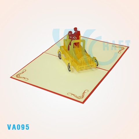Just Marriage Couple's Car Pop Up Card