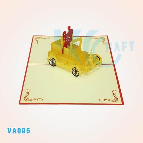 Just Marriage Couple's Car Pop Up Card