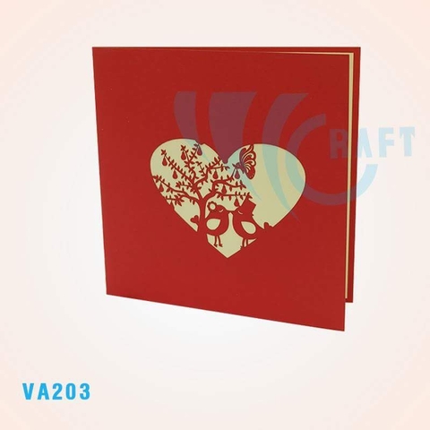 Love Birds Under The Tree Pop Up Card