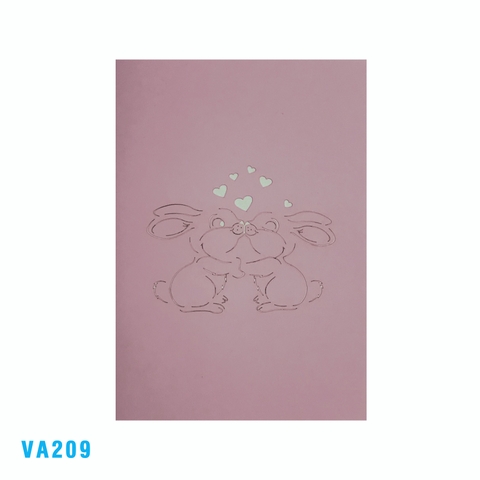 Rabbit Couple Pop Up Card