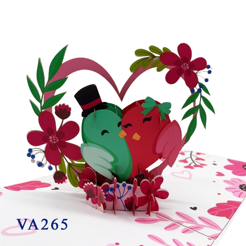 Love Couple Birds Pop Up Card