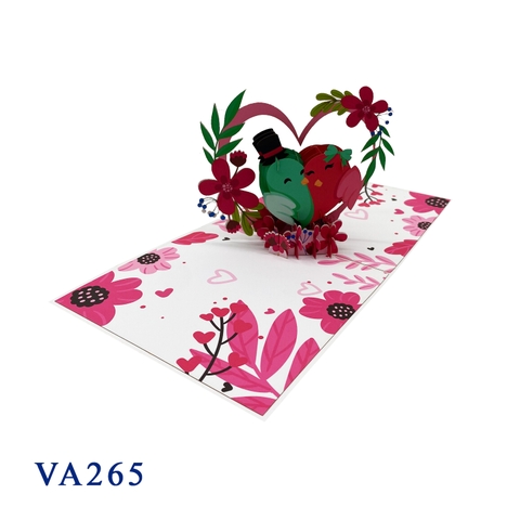 Love Couple Birds Pop Up Card