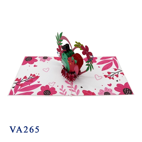 Love Couple Birds Pop Up Card