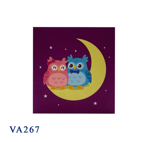 Couple Owls On The Moon