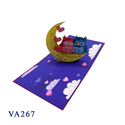 Couple Owls On The Moon