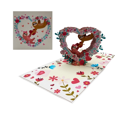 Couple Sloth Pop Up Card