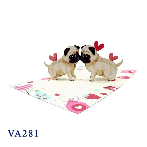 Valentine Pugs 3D Pop Up Card