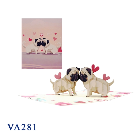 Valentine Pugs 3D Pop Up Card
