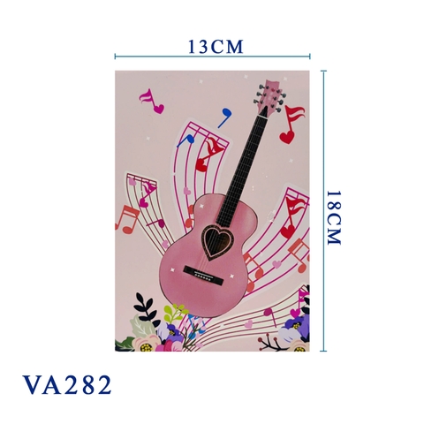 Valentine Pink Guitar 3D Pop Up Card