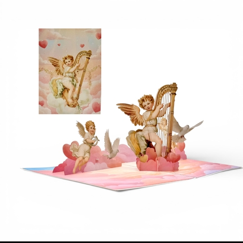 Cupid Harp Pop-Up Card
