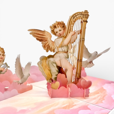 Cupid Harp Pop-Up Card